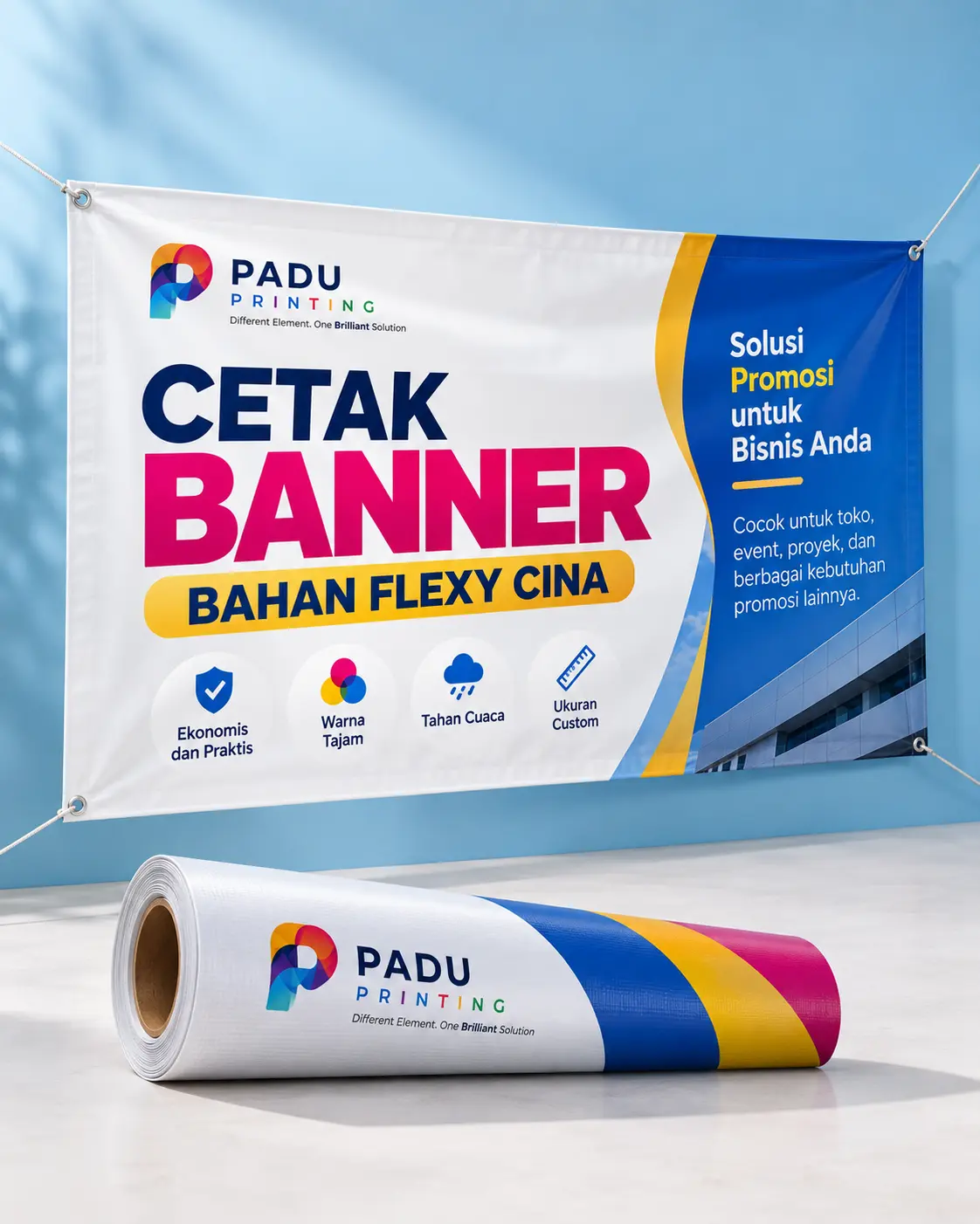Cetak Banner Bahan Flexy Cina - PADU Printing