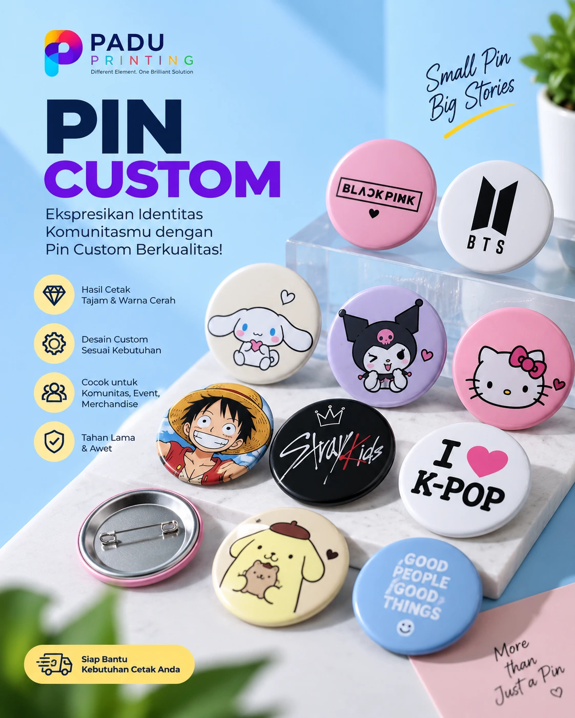 Cetak Pin Custom - PADU Printing
