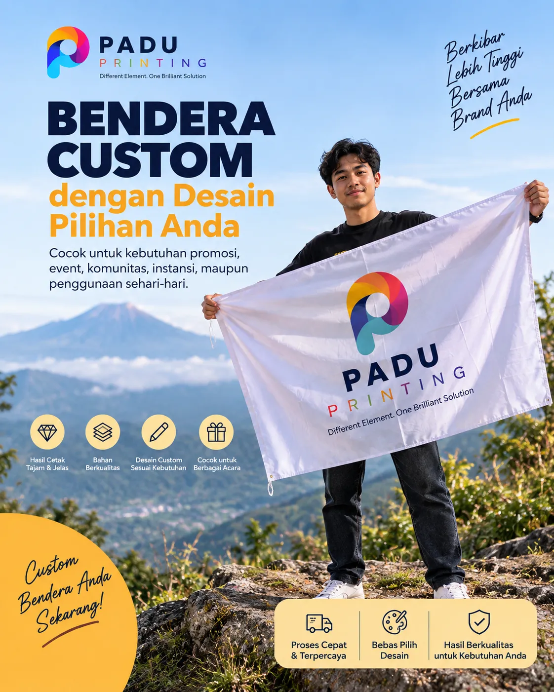 Cetak Bendera Bahan TC - PADU Printing